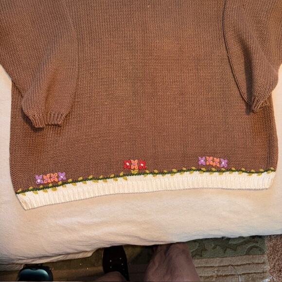 Jennifer Reed Sweater Womens Hand Knit Cottagecore Grannycore Sz Large/XL - Picture 5 of 8